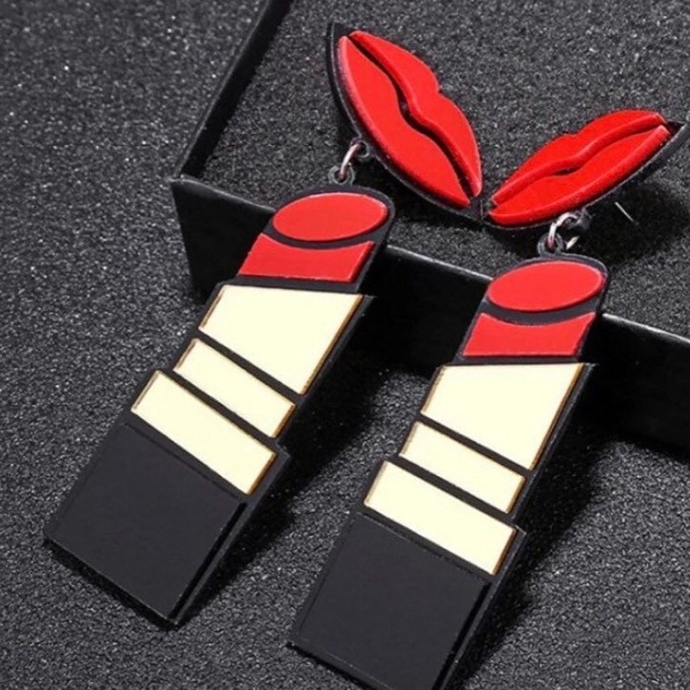 Beautiful Lipstick Earrings